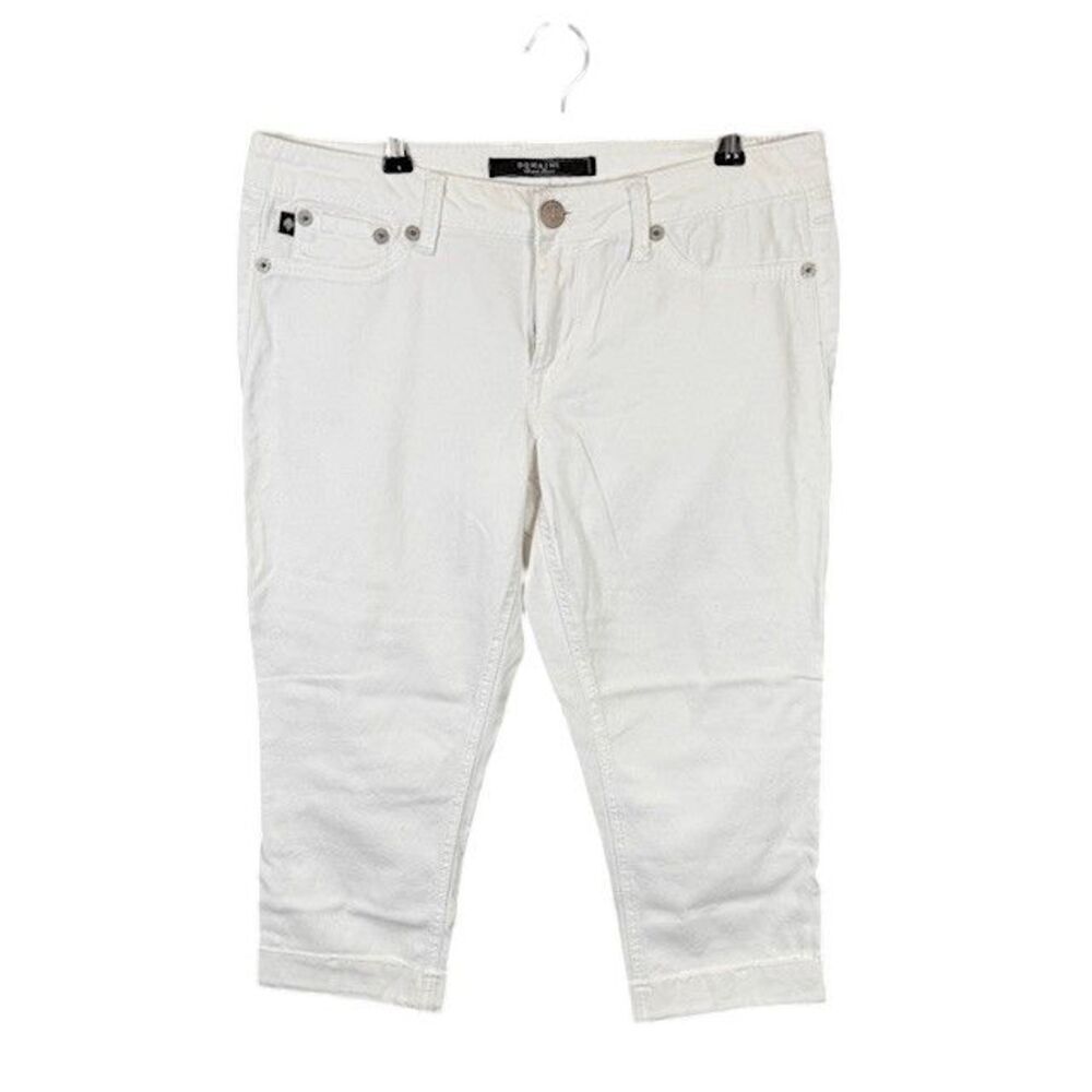 Domaine‎ Grand Jeans Denim Capris White Flap Pockets Size 13 / 32